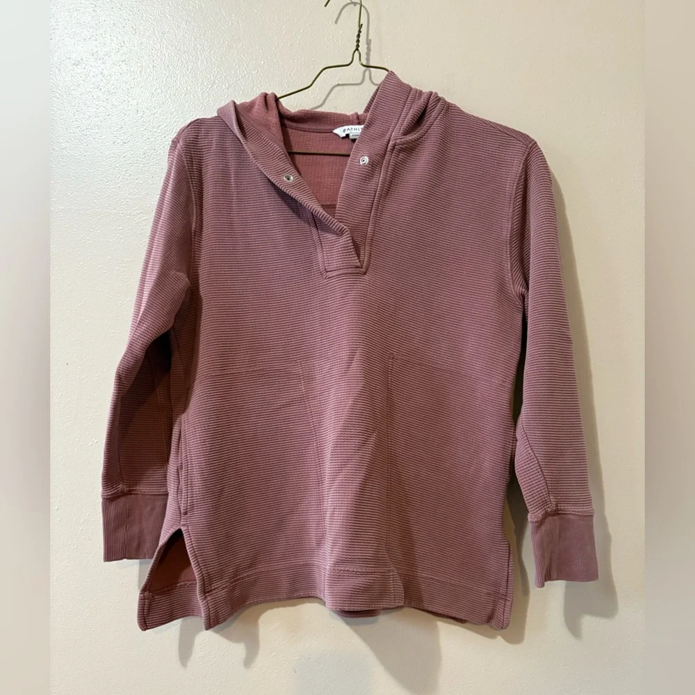 Athleta Coaster Luxe Waffle Hoodie in Tawny Rose women’s size Small